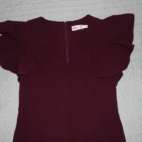 Eliza J Flutter Sleeve Jumpsuit Size 8 - Picture 4 of 9